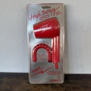 Vintage VHTF Conair Red High Energy 1250‎ Hairdryer Model 101R New Old Stock NOS